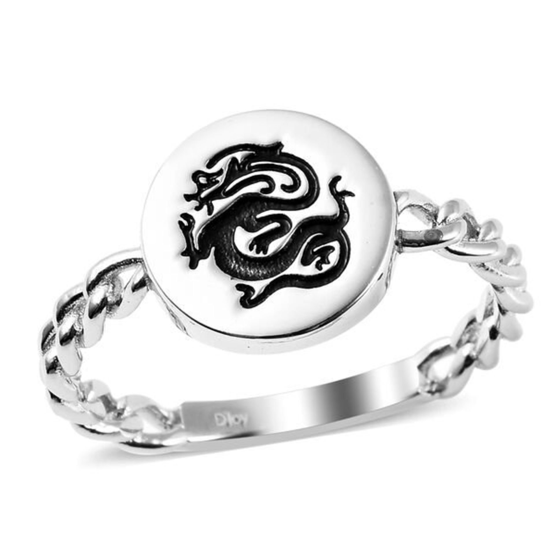 New! Sterling Silver Dragon Signet Ring - Image 3 of 5