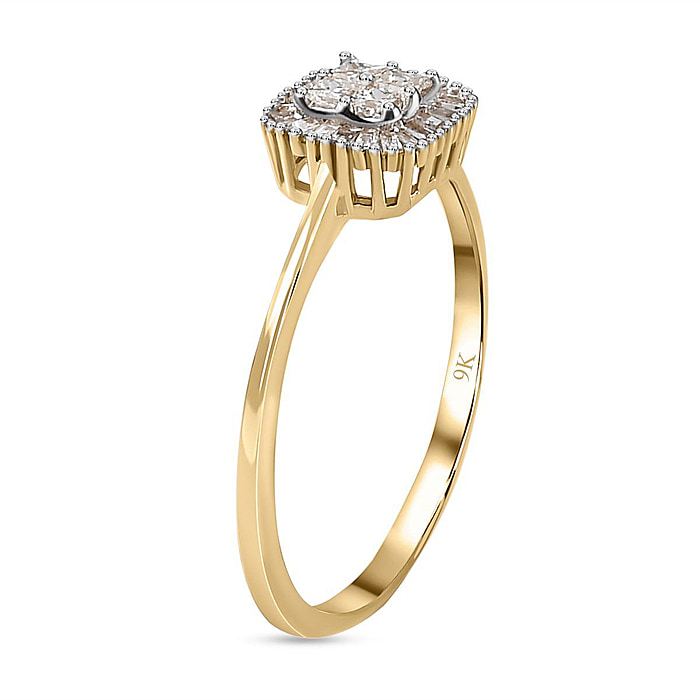 New! 9K Yellow Gold SGL Certified Diamond (G-H) Ring - Image 4 of 5