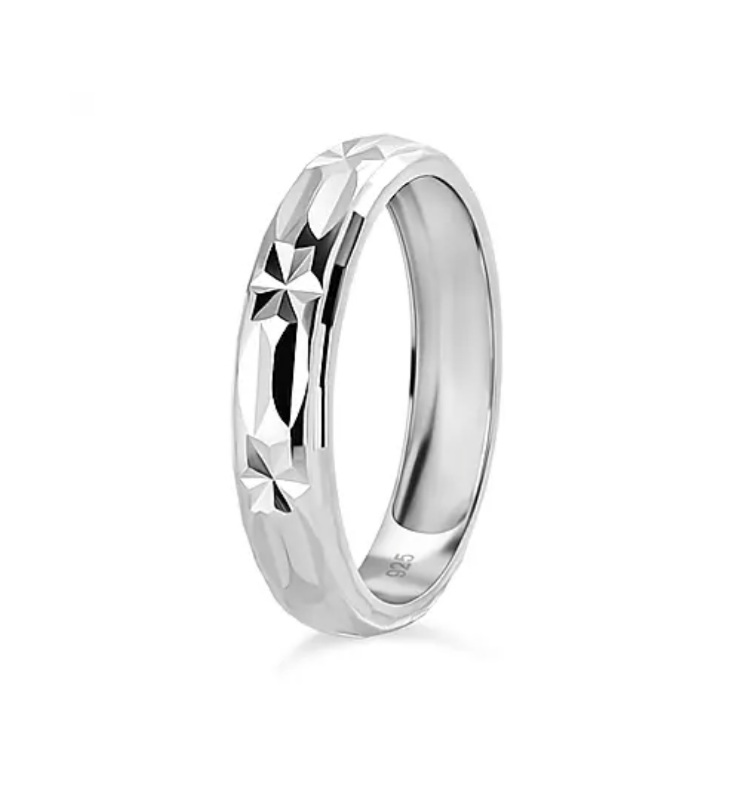 New! Sterling Silver Diamond Cut Chunky Band Ring - Image 4 of 5