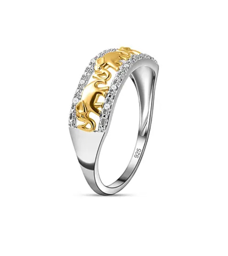 New! Diamond Elephant Band Ring - Image 4 of 5