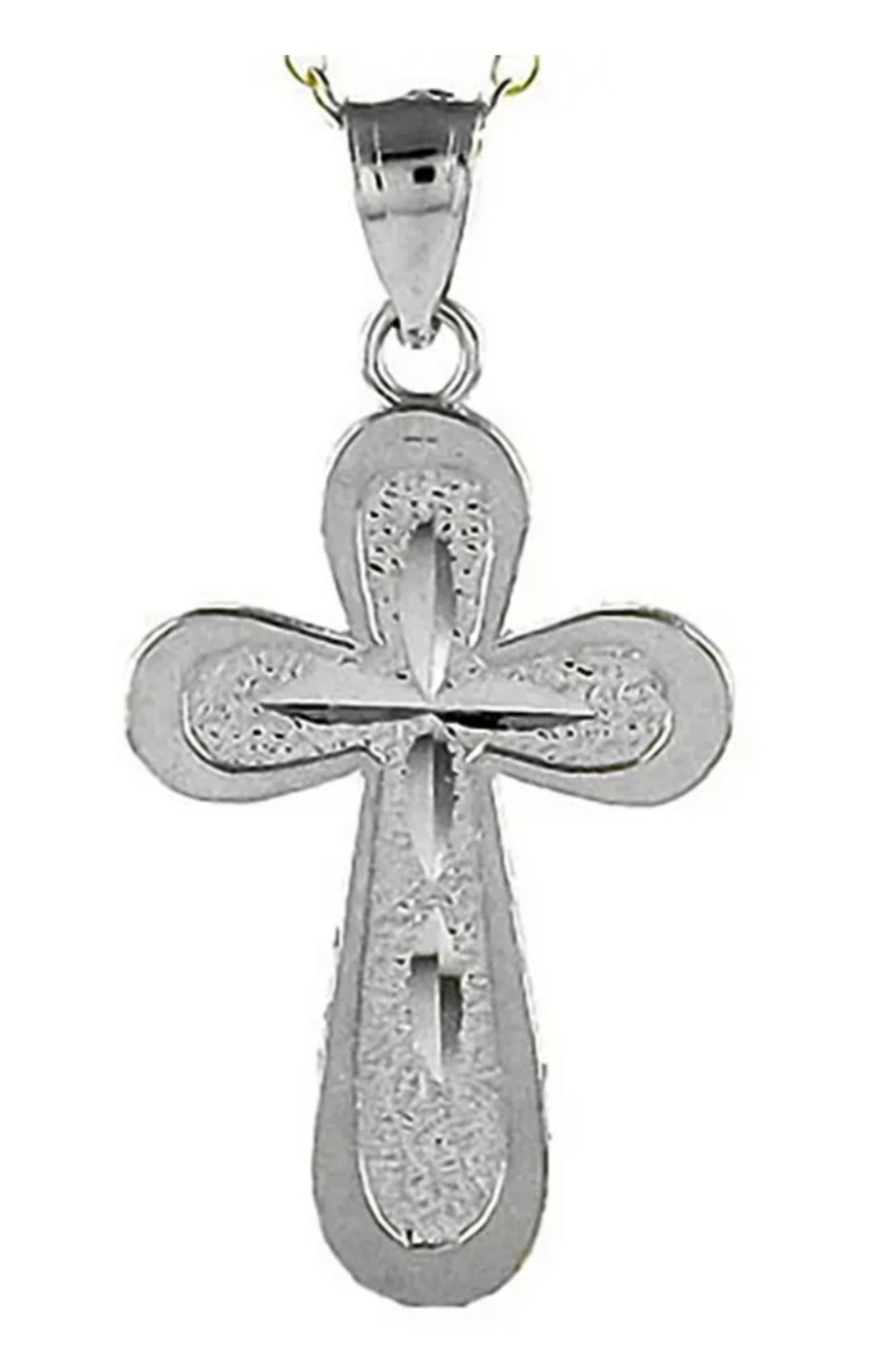 New! Sterling Silver Cross Pendant with Chain - Image 3 of 5