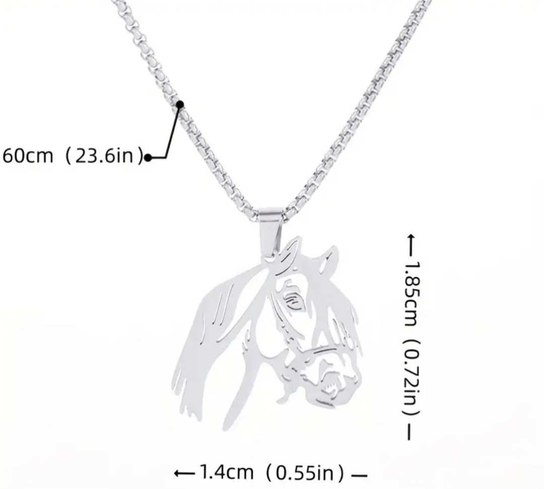 New! Horse Head Pendant Stainless Steel