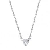 New! White Cubic Zirconia Heart Shaped Pendant With Chain