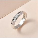 New! Sterling Silver Diamond Cut Chunky Band Ring