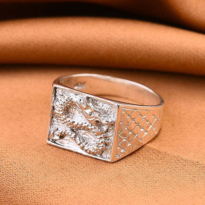 New! Royal Bali Collection - Artisan Crafted Sterling Silver Diamond Cut Dragon Ring