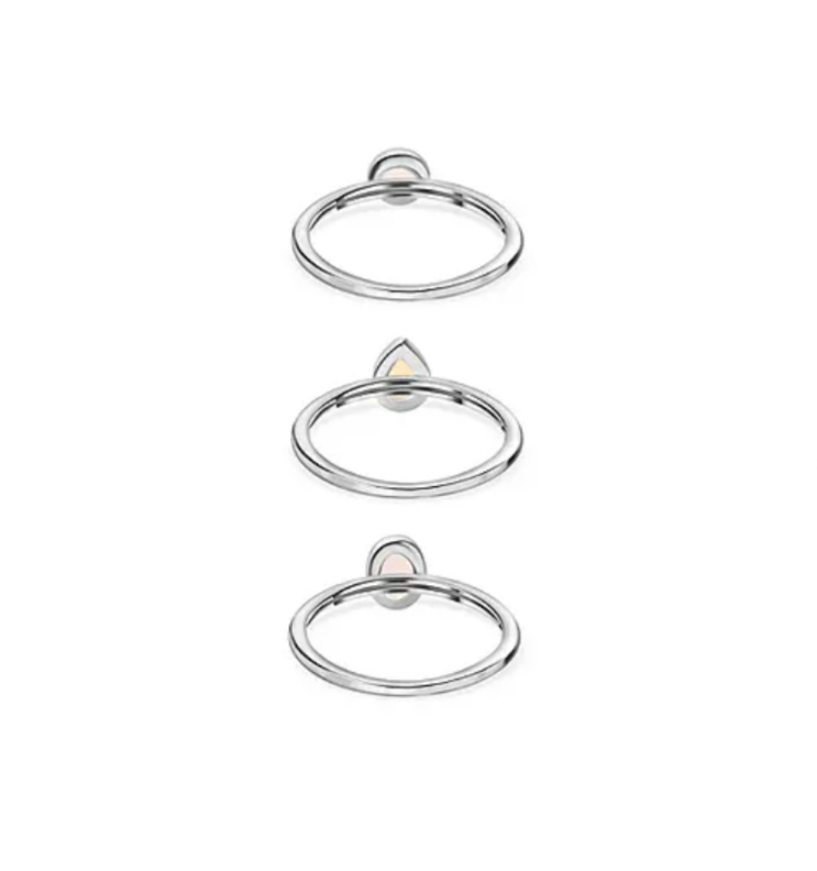 New! Set of 3 Ethiopian Welo Opal Stackable Ring Sterling Silver - Image 3 of 5