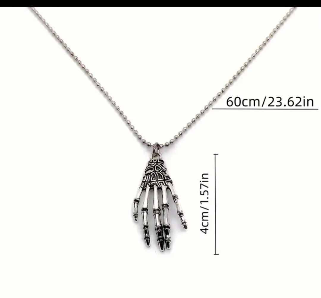 New! Gothic Style Skeleton Hand Pendant With Chain. - Image 4 of 4