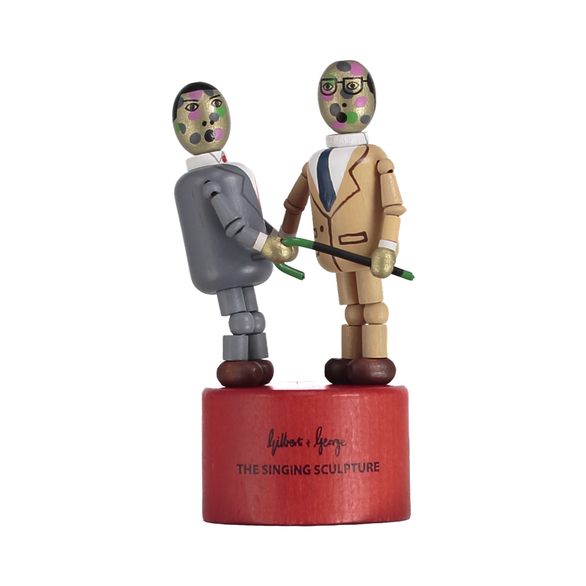 Gilbert & George (b.1943 & 42) Wooden Maquette, The Singing Sculpture, Limited Edition, 1969