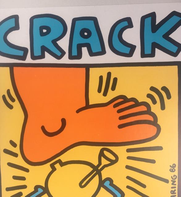 Keith Haring (1958-1990) Pop Shop, Crack Down, A Vintage Poster 1986 On Card. 43 x 56 cm. - Image 3 of 6