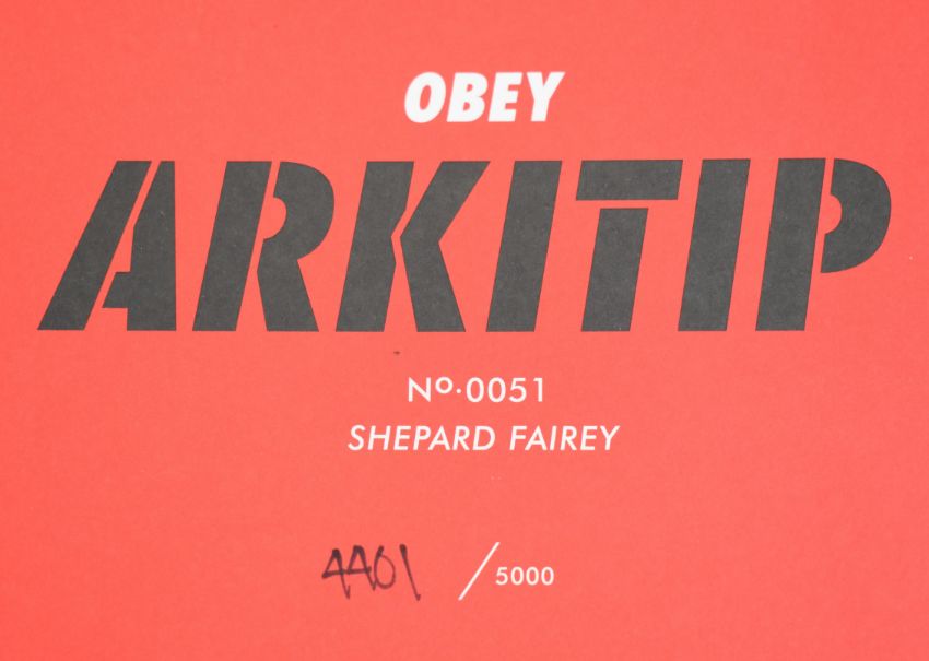 Shepard Fairey (b 1970) RARE ‘Arkitip No0051’ Obey book in sleeve box, 3 signed prints, 1st Ed, 2... - Bild 2 aus 29