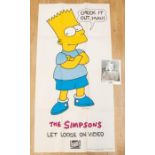 Bart Simpson & Nancy Cartwright (b1979 & 57) Signed Photo & Life Size Promotional Bart Poster, 19...