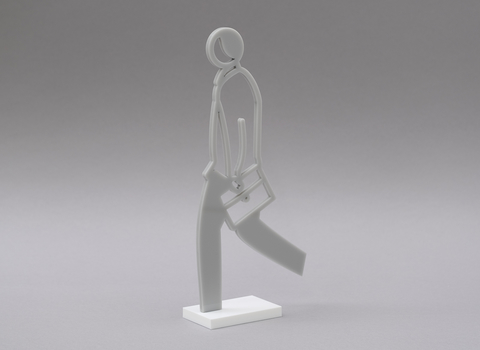 Julian Opie (1958) ‘Male walker’ in Grey, 3Dimensional – Sculptural Figure, 25 x 11.5 x 0.5 cm,... - Image 3 of 4