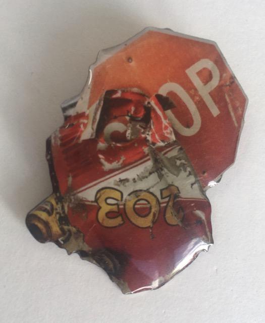 Robert Rauschenberg (b 1925 - 08) ‘Stop Side Early Winter Glut’ Enamel Badge, Discontinued, 1987 - Image 6 of 6