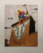 Dface (b 1978 -)“What Have I Become” Screen Print, Signed Ltd Ed of 95. Spider-Man Comic, 2008