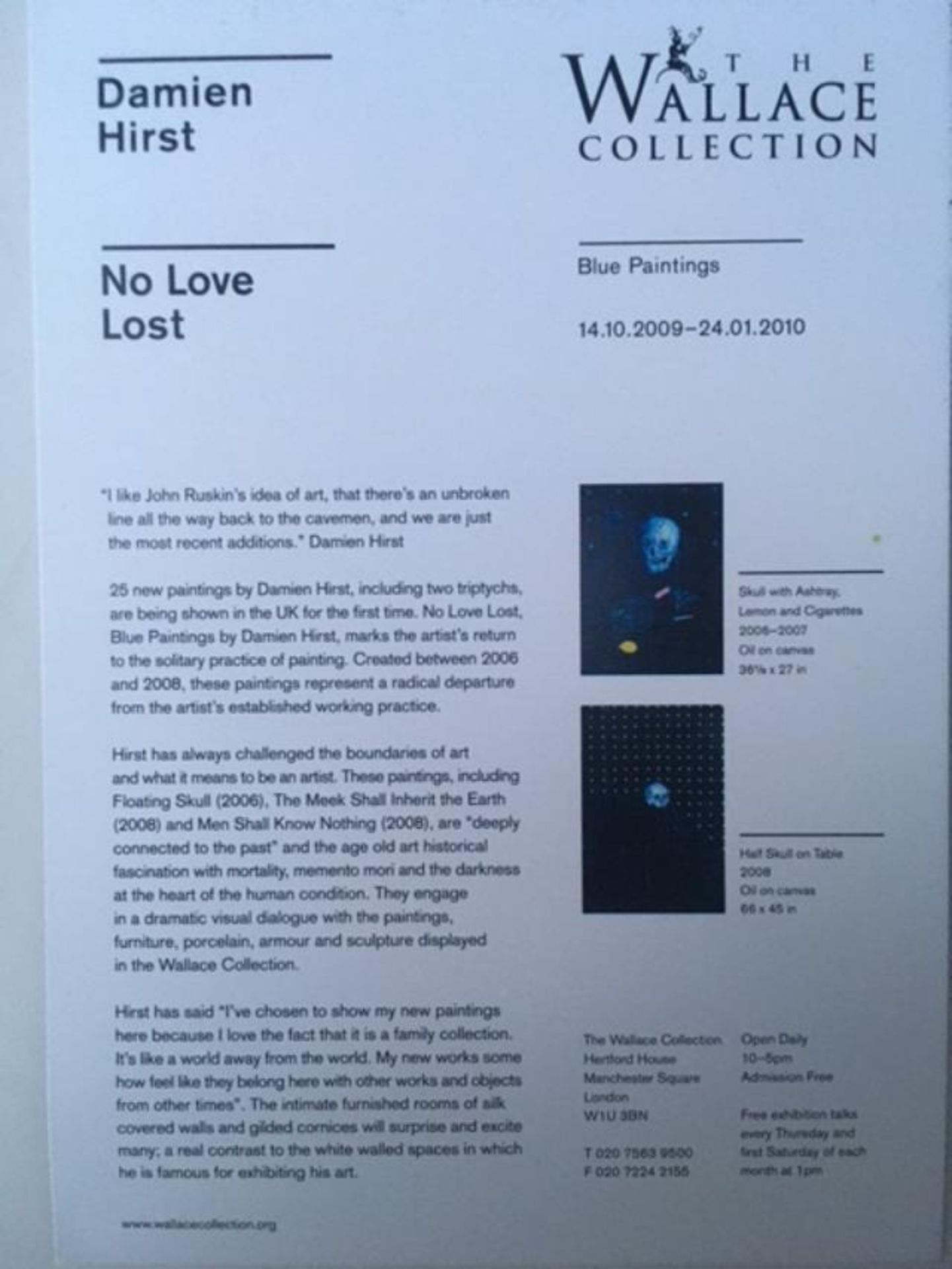 Damian Hurst (b 1965) ‘No Love Lost’ Three Exhibition Cards from ‘Blue Paintings’, 2009 - Image 5 of 5