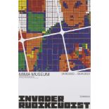 Invader (b. 1969-) Rubikcubist Poster 7 SELF-PORTRAIT WITH CUBE – A Mima Exhibition Poster, 2022