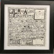 Grayson Perry CBE RA Hon FRIBA (b1960), by and after, ‘Red Alan Manifesto’, print on napkin, 2014