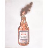 BANKSY (b 1973) "TESCO PETROL BOMB" Lithograph print in colours, Anarchists fair, framed, 2011