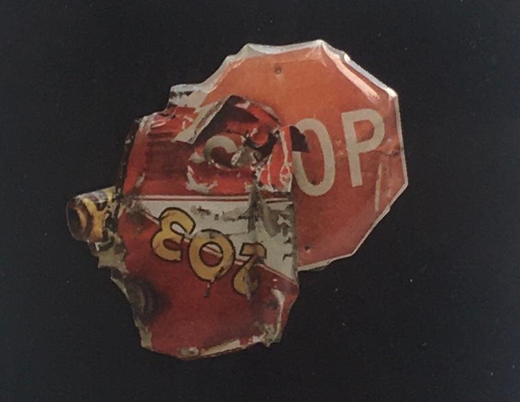Robert Rauschenberg (b 1925 - 08) ‘Stop Side Early Winter Glut’ Enamel Badge, Discontinued, 1987 - Image 2 of 6