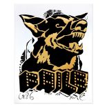Faile (b 1975 & 76) Faile ‘DOG’ (Black Gold) Screen print on paper, Edition, US Only, 2022