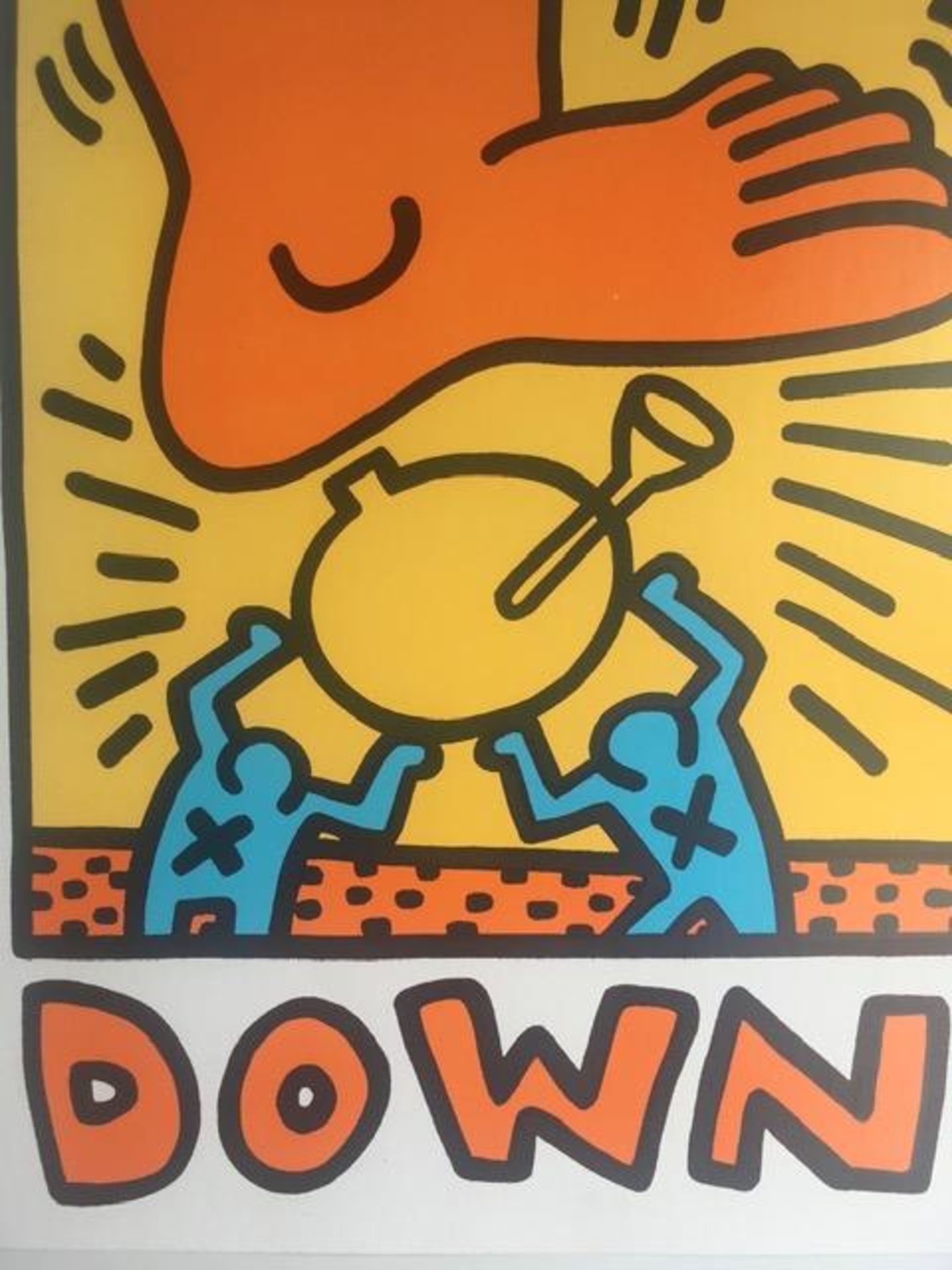 Keith Haring (1958-1990) Pop Shop, Crack Down, A Vintage Poster 1986 On Card. 43 x 56 cm. - Image 4 of 6