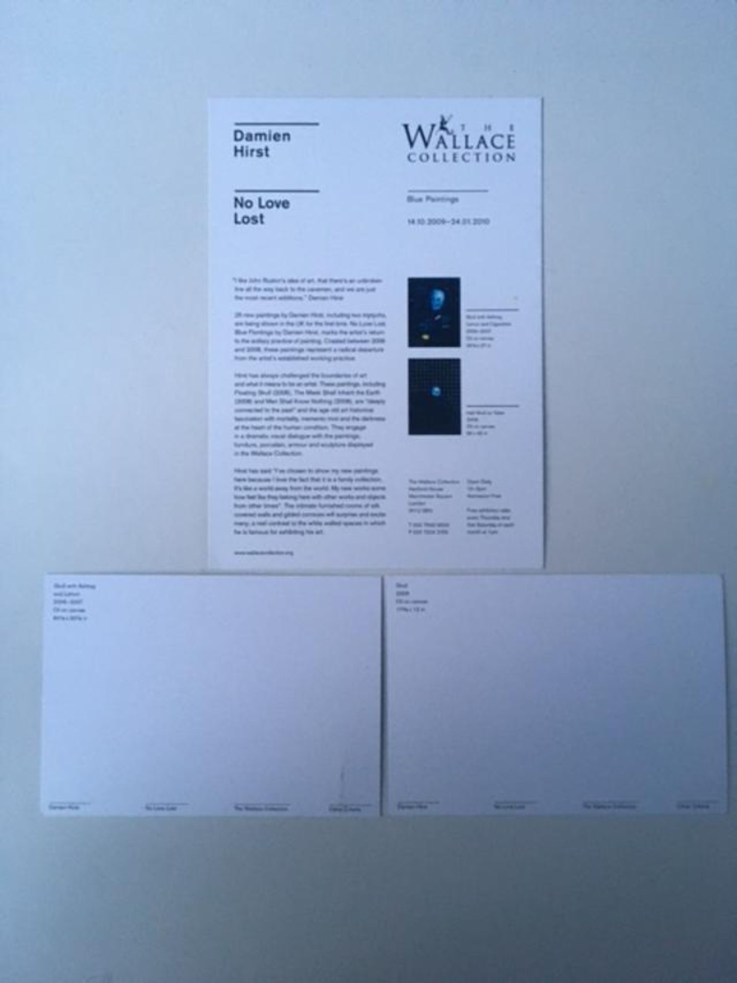 Damian Hurst (b 1965) ‘No Love Lost’ Three Exhibition Cards from ‘Blue Paintings’, 2009 - Image 2 of 5