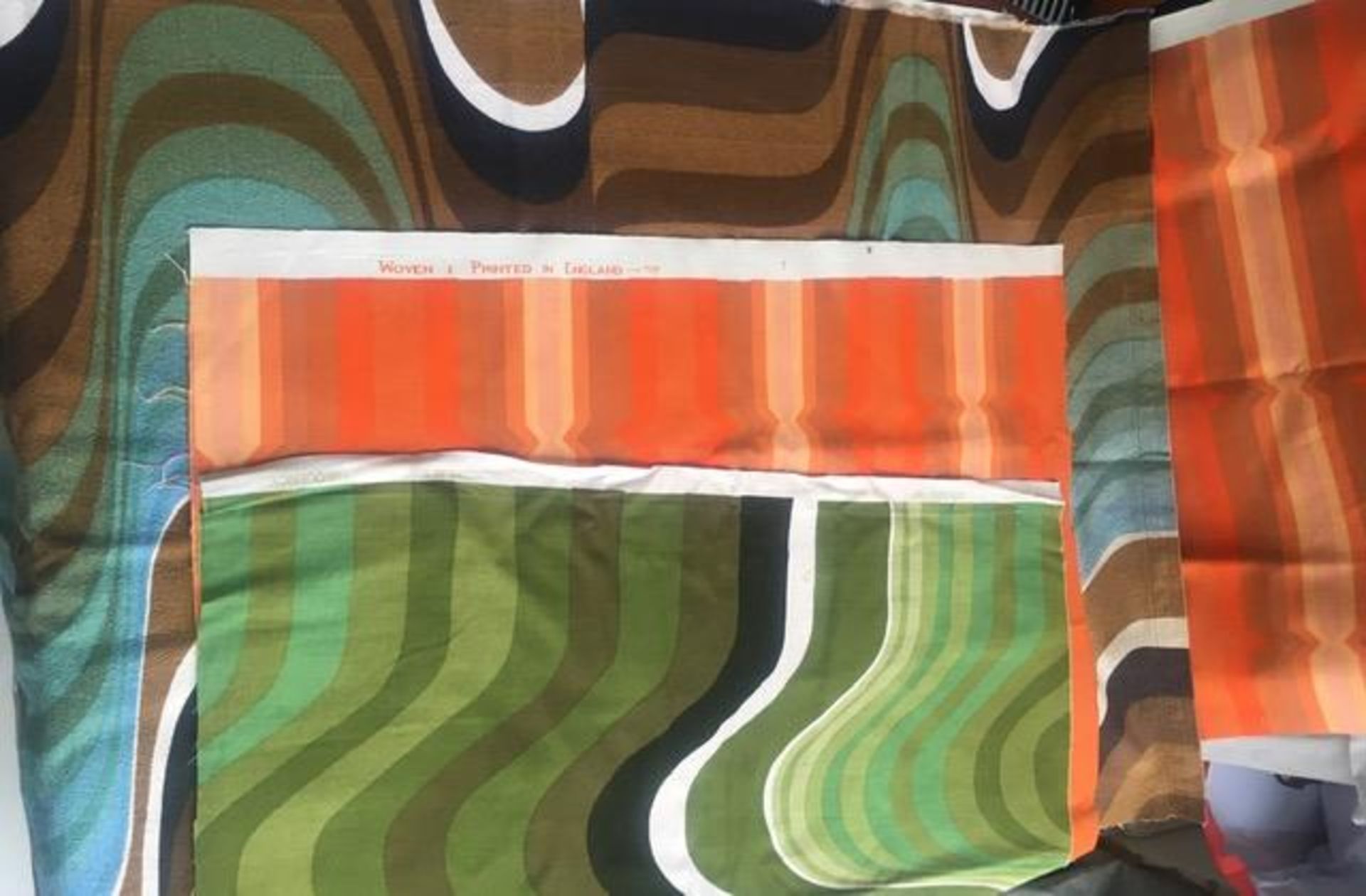 Barbara Brown (1932) Rare, Fabric Remnant’s For Wall Hanging, Screen-print In Vibrant Colours, 19...