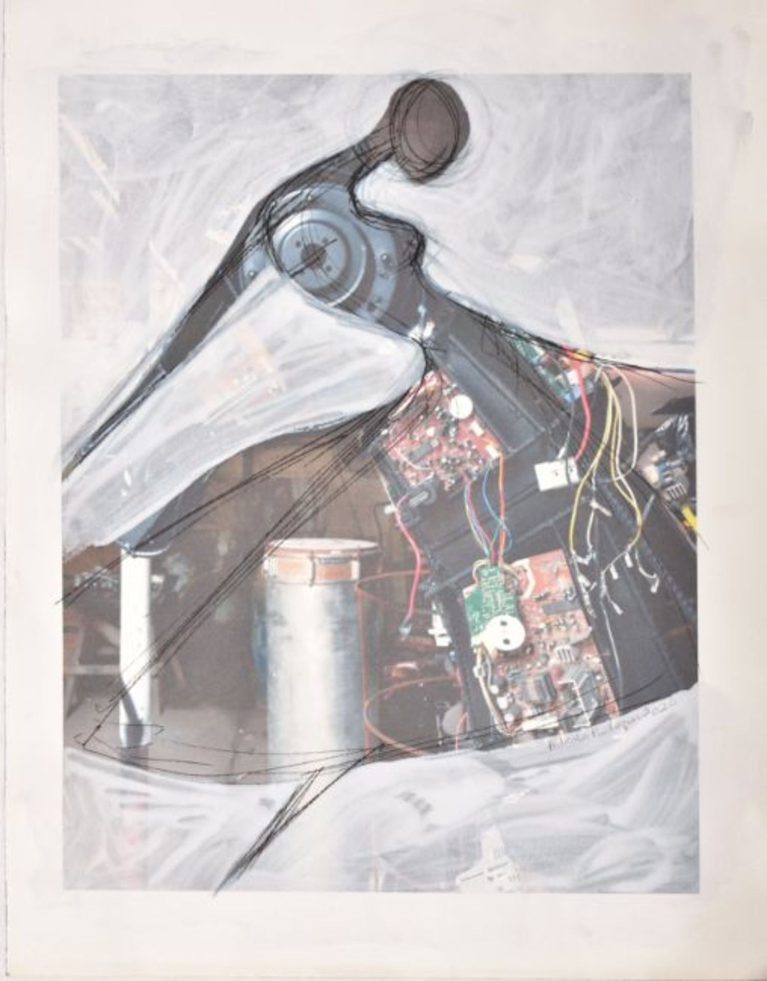 Adeola Balogun (Nigerian b.1966) Gyration, One off/UNIQUE, Mixed Media On Cardboard, 2020 - Image 9 of 9