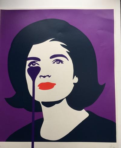 PURE EVIL (English 1968) Purple ‘Jackie Kennedy in Tears’, screenprint, signed numbered Limited E...