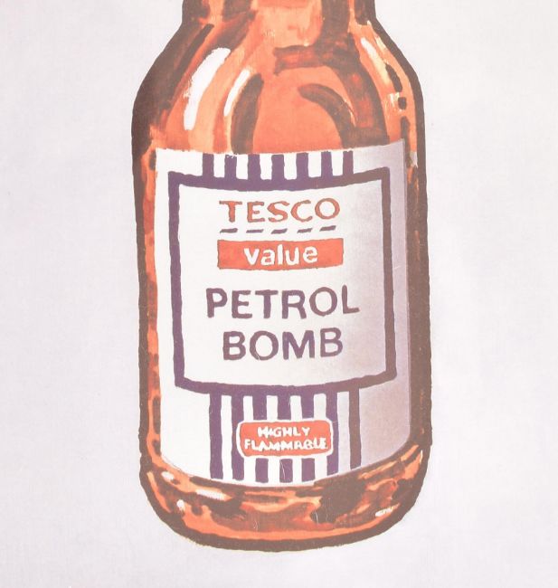 BANKSY (b 1973) "TESCO PETROL BOMB" Lithograph print in colours, Anarchists fair, framed, 2011 - Image 3 of 5