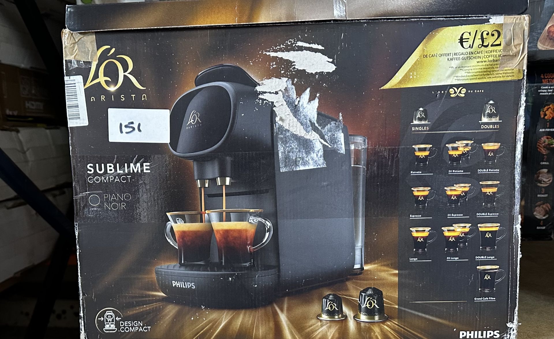 Philips LOR Arista Sublime compact coffee machine. RRP £105 - GRADE U