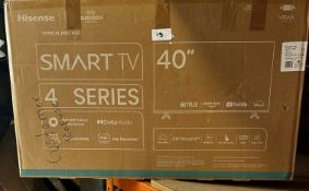 Hisense 4 Series 40"" Smart TV. RRP £200 - GRADE U