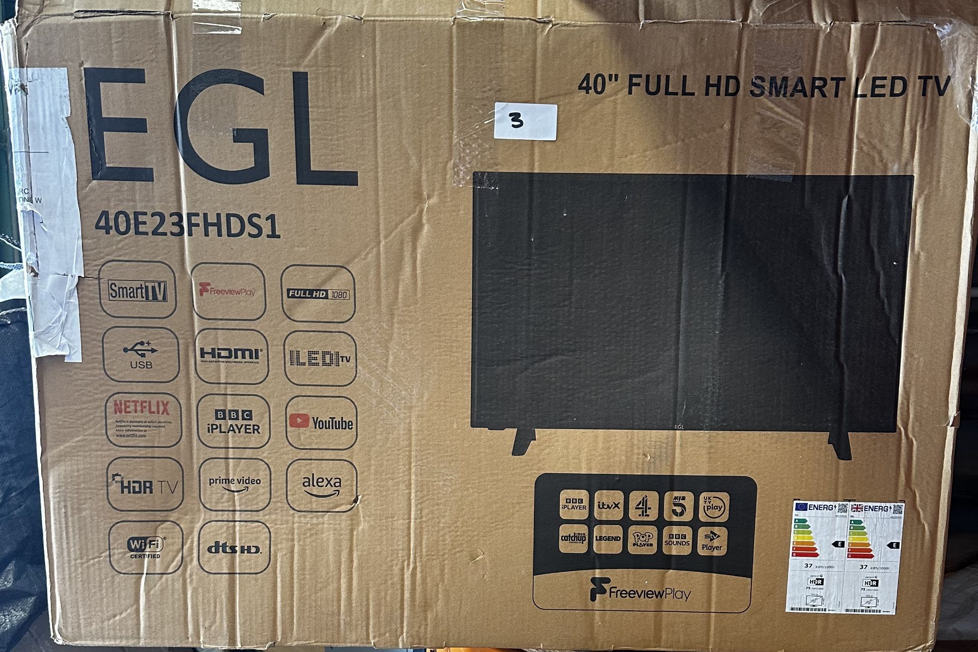 EGL 40"" Full HD Smart LED TV. RRP £200 - GRADE U