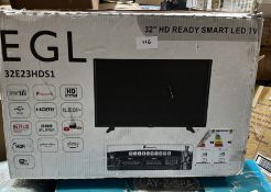 EGL 32"" Full HD Smart LED TV. RRP £200 - GRADE U