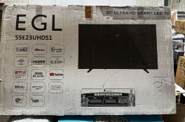 EGL 55"" Ultra HD Smart LED TV. RRP £400 - GRADE U