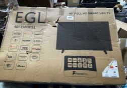 EGL 40"" Full HD Smart LED TV. RRP £200 - GRADE U