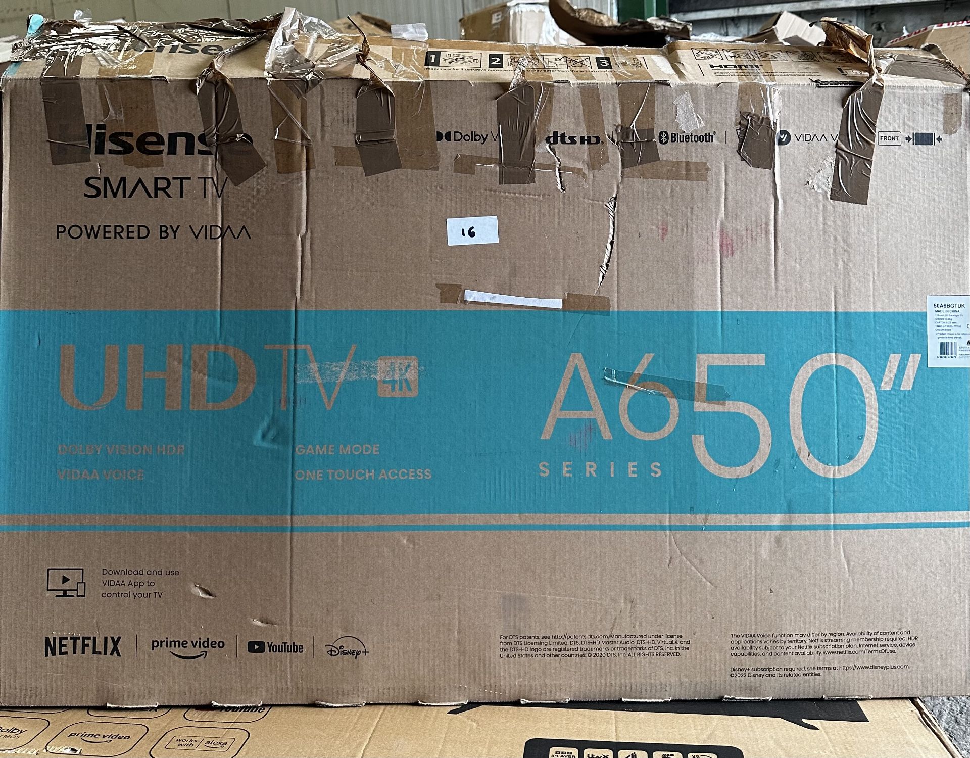 Hisense UHD 4K A6 Series 50"" Smart TV. RRP £320 - GRADE U