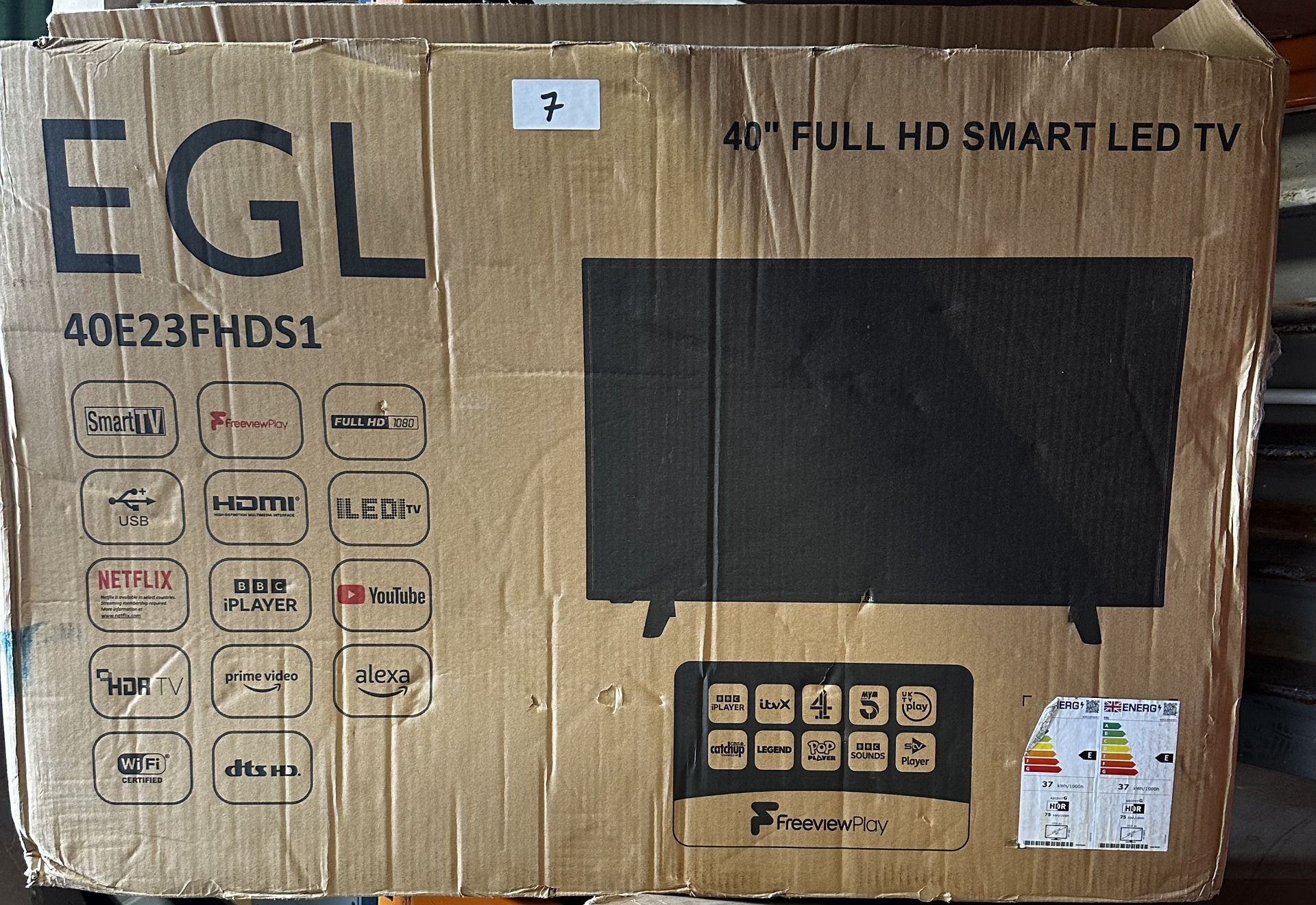 EGL 40"" Full HD Smart LED TV. RRP £200 - GRADE U