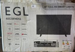 EGL 40"" Full HD Smart LED TV. RRP £200 - GRADE U