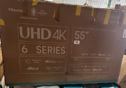 Hisense UHD 4K 6 Series 55"" Smart TV. RRP £420 - GRADE U