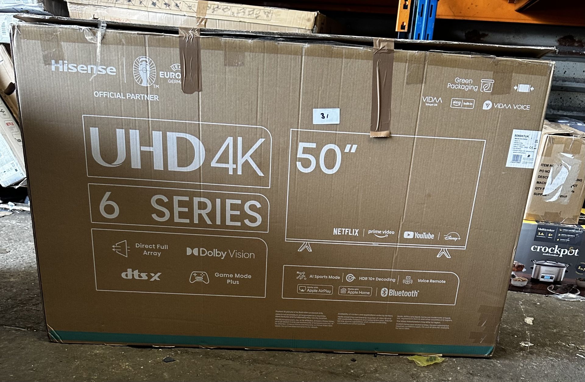 Hisense UHD 4K 6 Series 50"" Smart TV. RRP £320 - GRADE U