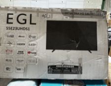 EGL 55"" Ultra HD Smart LED TV. RRP £400 - GRADE U