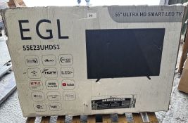 EGL 55"" Ultra HD Smart LED TV. RRP £400 - GRADE U