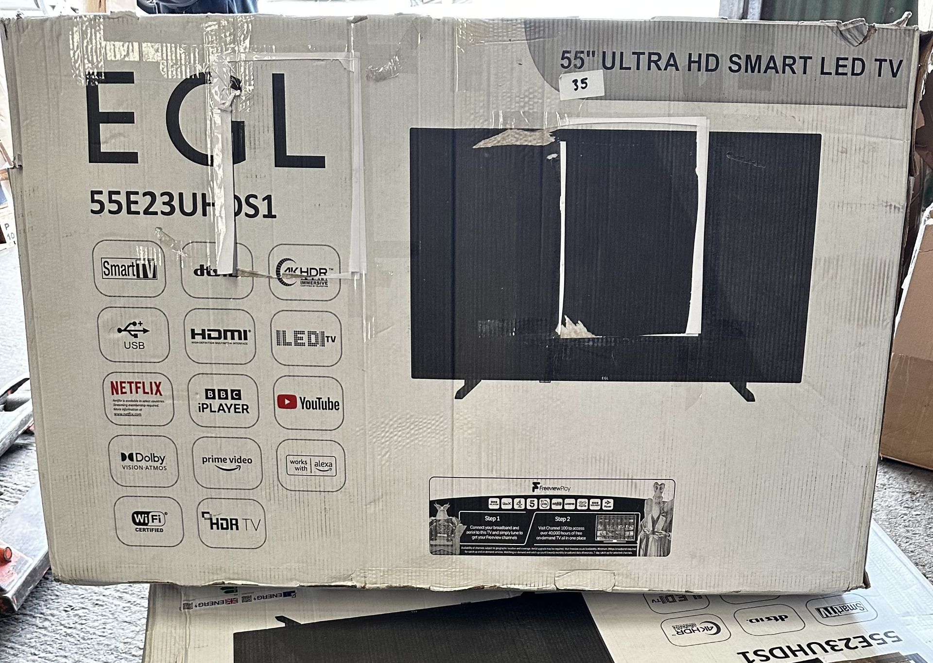 EGL 55"" Ultra HD Smart LED TV. RRP £400 - GRADE U