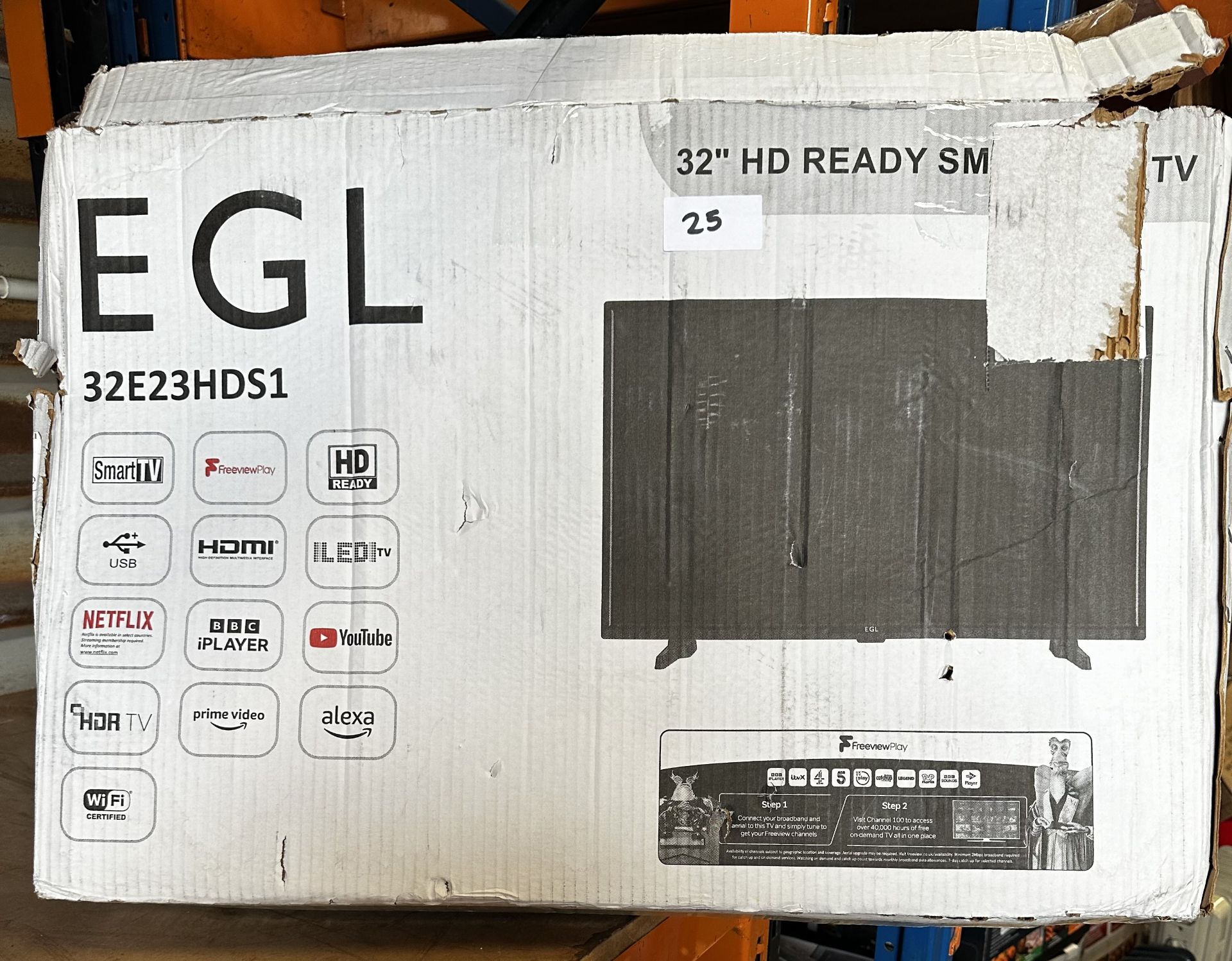 EGL 32"" Full HD Smart LED TV. RRP £200 - GRADE U