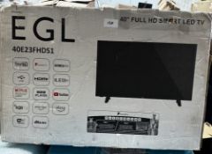 EGL 40"" Full HD Smart LED TV. RRP £200 - GRADE U