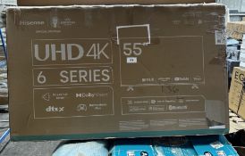 Hisense UHD 4K 6 Series 55"" Smart TV. RRP £420 - GRADE U
