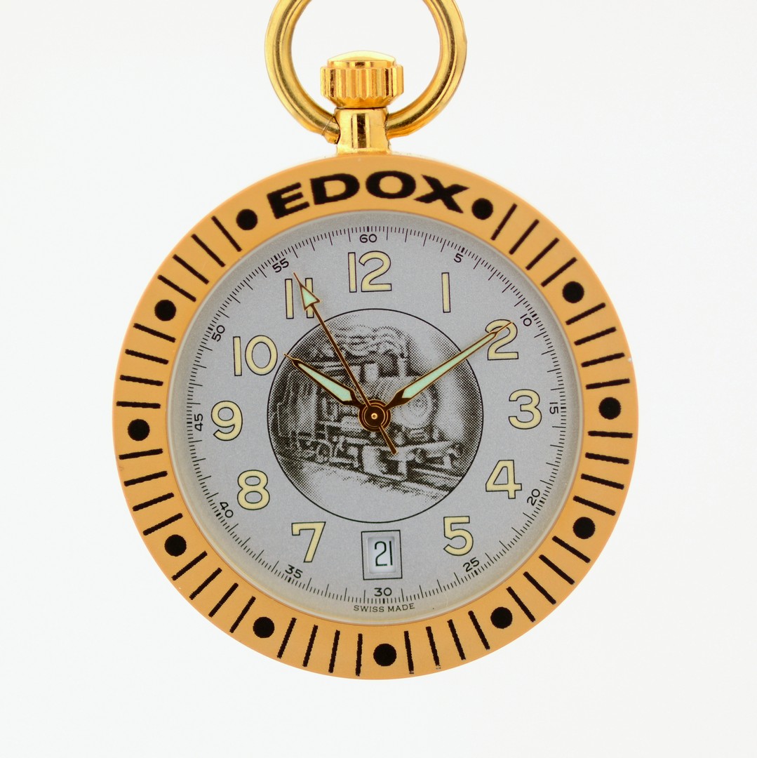Edox / Pocket Watch Date - Unisex Steel Pocketwatch - Image 3 of 10
