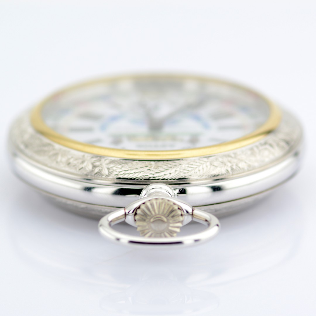 Astor / Enamel Decorated Manual Winding Pocket Watch - Unisex Steel Pocketwatch - Image 8 of 8
