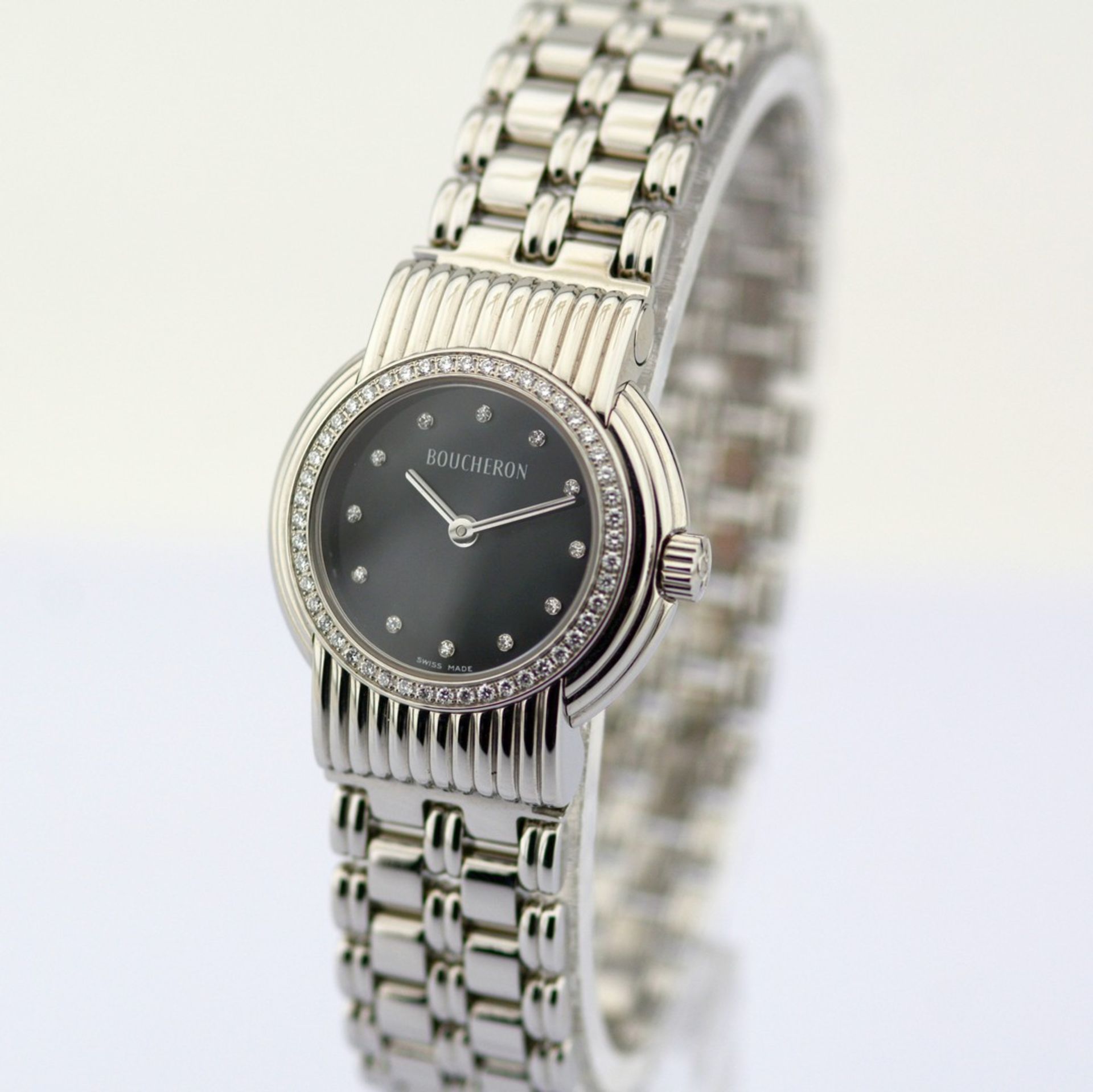 Boucheron / AJ 411022 Diamond Dial Diamond Case - Lady's Steel Wristwatch - Image 5 of 10